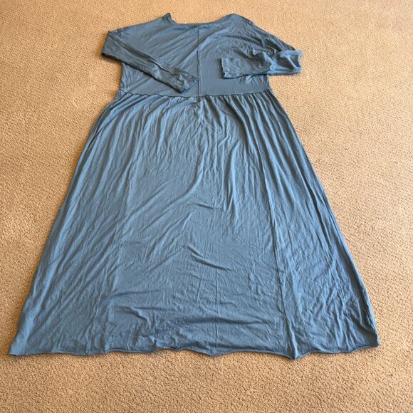 Free People Beach Maxi Dress Cameron Boho Oversized LS Blue MEDIUM #OB1675544 - Picture 6 of 16